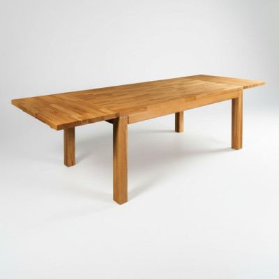 Extendable dining table, wooden table, handcrafted solid wood, new, 180x200cm