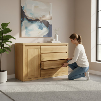 Sideboard dresser made from solid wood cabinets, real wood 140x90cm dressers cabinet oak