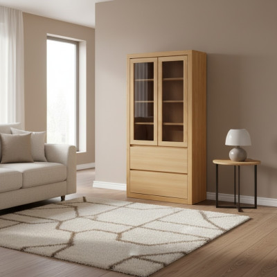 Modern display cabinet, showcase, handcrafted solid wood cabinets, solid oak wood.