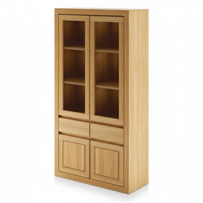 Modern display cabinet handcrafted from solid oak wood.