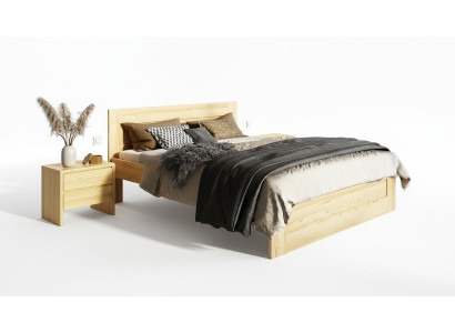 Bedroom 3-piece Set Real Wood Bed with 2x Nightstands 180x200cm Solid Wood