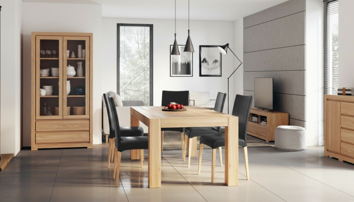 Dining set real wood solid wood table + 6 chairs dining ensemble solid wood