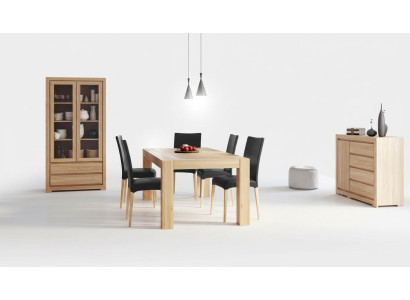 Dining set real wood solid wood table + 6 chairs dining ensemble solid wood