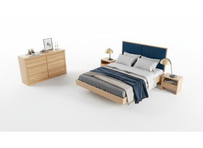 Bedroom set 4-piece set bed 2x nightstands dresser solid wood suite new
