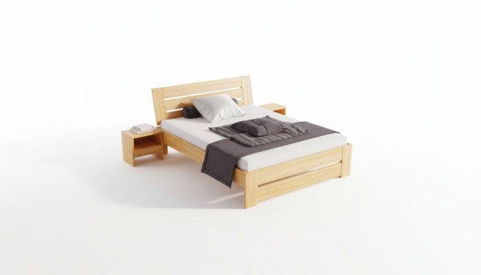 Bedroom furniture 3-piece set bed solid wood nightstands 2x real wood.