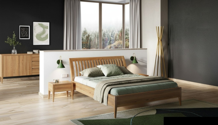 Classic bed baroque style double wood hotel beds 180x200cm new bedroom