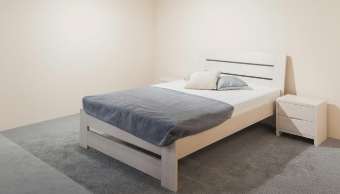 Bed Bedroom Complete Set Beds with 2 Nightstands 100x200cm Loft Solid