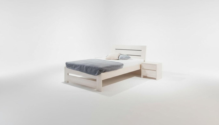 Bed Bedroom Complete Set Beds with 2 Nightstands 100x200cm Loft Solid