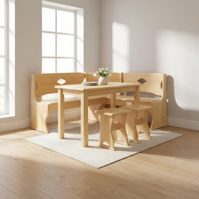 Corner bench, wooden bench, solid wood benches, kitchen dining area, corner seating furniture, real wood.