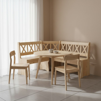 Corner bench wooden bench massive benches kitchen dining area solid wood wood furniture new corner seat