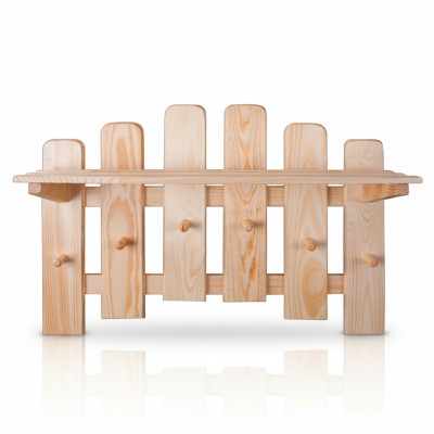 Coat rack panel wall coat rack 6 hooks 70x48 cm hallway coat rack solid pine