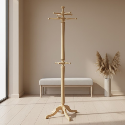 Coat rack wooden clothes stand wardrobe hanger 186cm modern stand