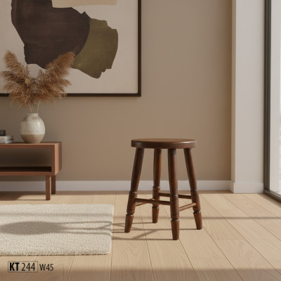 Stool Wooden Stool Dining Stool Beech Wood Solid Brown 46 cm