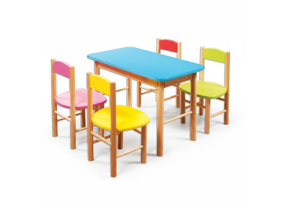 Chair set children's room seating set real solid wood 5-piece seating group table