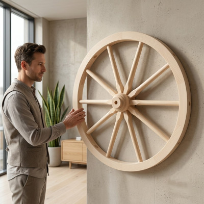 Wagon wheel wooden wheel spoke wheel 80 cm wall decoration horse wheel decor new garden