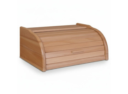 Beech Bread Box 40 cm Bread Box Roll Top Bread Roll Flap Real Wood Case