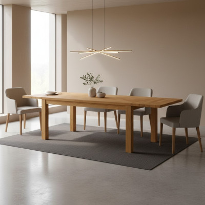 Solid Wood Oak Dining Table Solid Wood 140x90cm Real Wood Tables