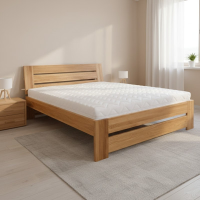 Bed double bed oak marital bed wooden bed 200x200 bed frame massive furniture beds