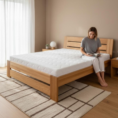 Bed Wooden Bed Real Wood Beds Bedroom Hotel Design Style Solid Furniture