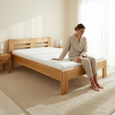 Beds Wooden Bed Real Wood Bed Hotel Design Style Solid 160x200 Bedroom