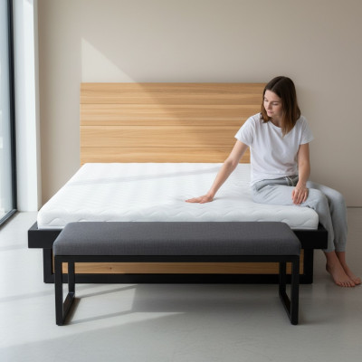 Bed double bed oak marital bed wooden bed 120x200 bed frame solid furniture beds