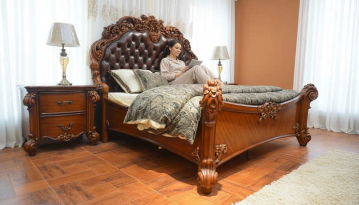 Bed Cushion Design Luxury Double Hotel Beds Sleep Room Decoration Leather