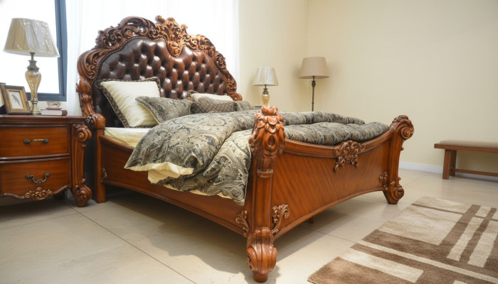 Bed Cushion Design Luxury Double Hotel Beds Sleep Room Decoration Leather