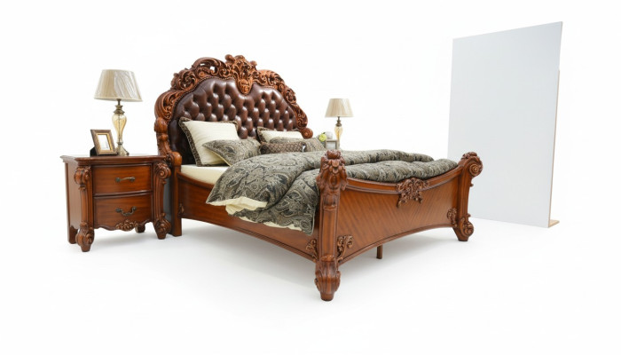 Bed Cushion Design Luxury Double Hotel Beds Sleep Room Decoration Leather
