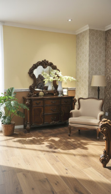 Noble chest of drawers buffet cupboards cabinet + mirror Baroque Rococo sideboard wood new