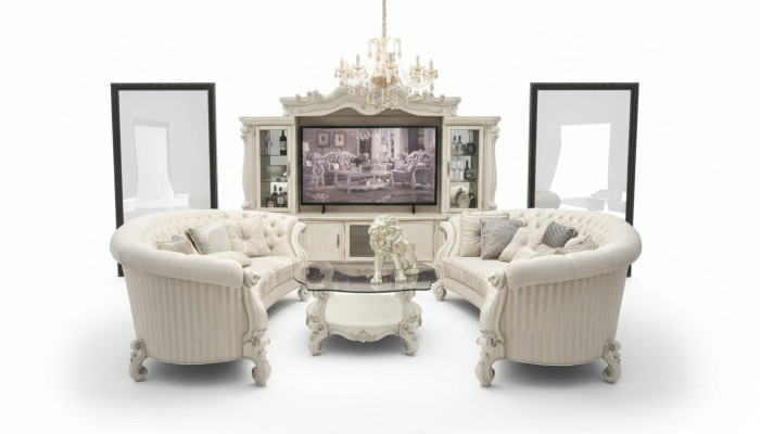 Complete sofa set 4+4 seater designer living landscape 2-piece group