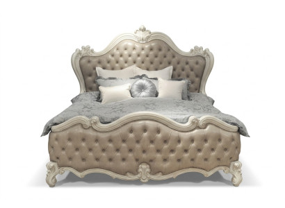 Luxury Classic Bedroom 4pcs. Bed Nightstands Wardrobe
