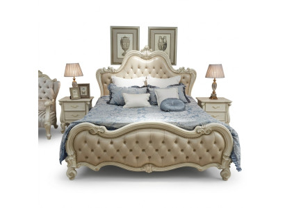 Design bed double luxury sleep room beds leather hotel 180x200cm