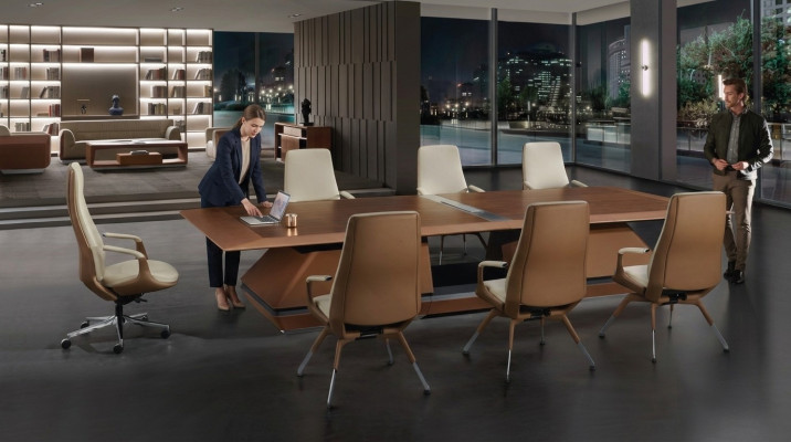 Conference table room meeting + 6x chairs training tables 7pcs tables.
