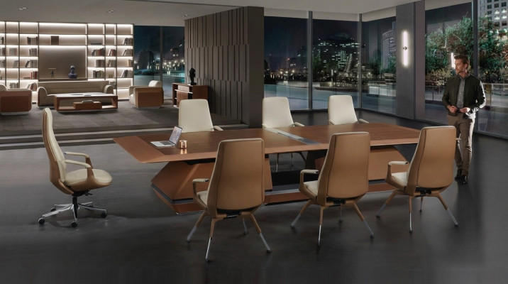 Conference table room meeting + 6x chairs training tables 7pcs tables.