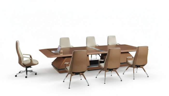 Conference table room meeting + 6x chairs training tables 7pcs tables.