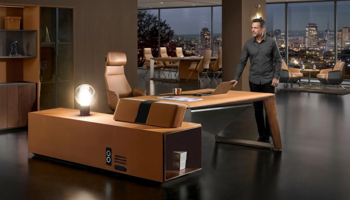 Designer office work room set armchair corner desk complete set