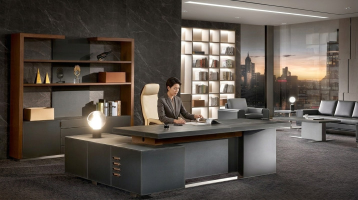 Office Work Room Set Armchair Decoration Table Complete Furniture 3-piece Furnishing