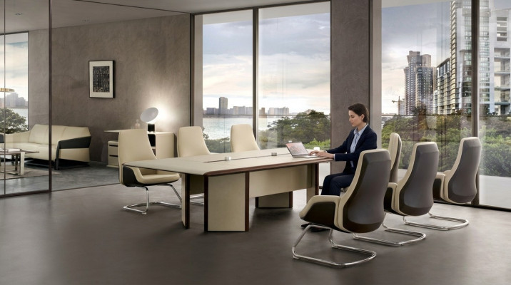 Conference table 6 chairs chair table meeting office furniture 7-piece set