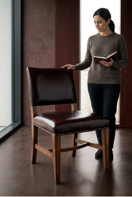 Chair 1x Luxury Design Upholstered Chairs Seat Office Designer Dining Room Wood