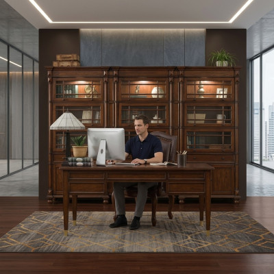 Desk, boss tables, office, classic room, cabinet, armchair, wood