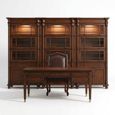 Desk, boss tables, office, classic room, cabinet, armchair, wood