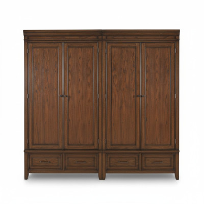 Classic 2x Wardrobe Design Bedroom Furniture Closet Cabinets Wood New