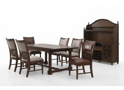 Dining room set dining table 6 chairs sideboard tables wood design group suite 9-piece