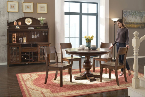 Dining room complete set table sideboard 4x chair set 7 piece dining table wood new