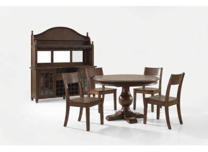 Design round table with 4 chairs dining room seating round tables set wood 5-piece set