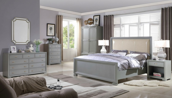 Bed 2x Nightstand 3-piece Bedroom Set Beds Furniture Chesterfield 180x200cm