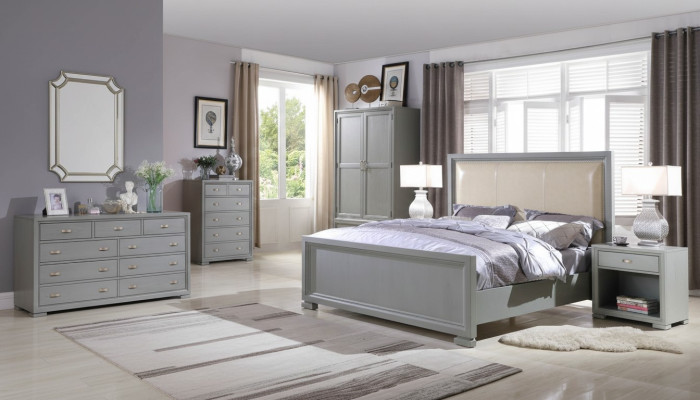 Bed 2x Nightstand 3-piece Bedroom Set Beds Furniture Chesterfield 180x200cm