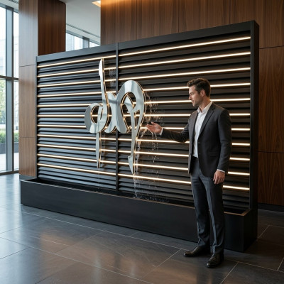 Wall panel water wall LED design walls partition waterfall