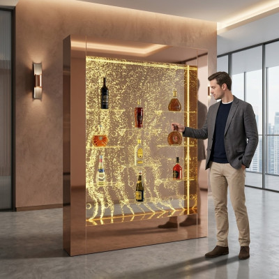 LED water wall bar shelf column water columns counter shelves designer illuminated