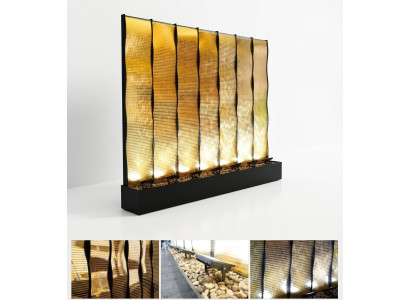 Water Walls XXL Decoration Stainless Steel Divider Custom-Made LED Water Wall